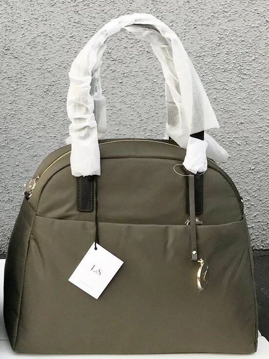 Lo & Sons Handbags - Lo & Sons OG Large Laptop Tote, Army Green (*RARE*)/Gold/Camel